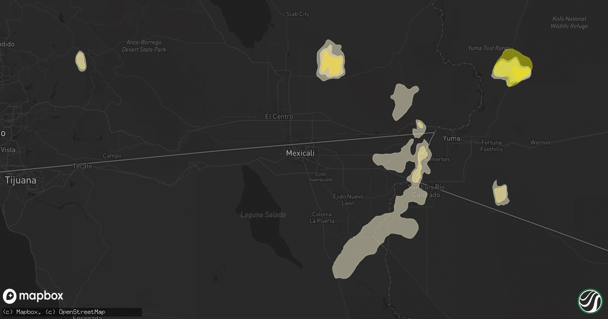 Hail Map in Wellton, AZ on October 6, 2022 HailTrace